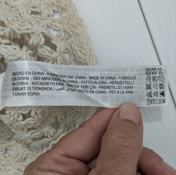 Zara Woman Ivory Cream Crochet Crop Top Bralette Cap Flutter Sleeve Summer M - Picture 9 of 9